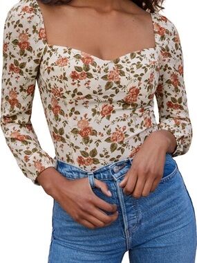 Reformation Reign Top in foliage size 0